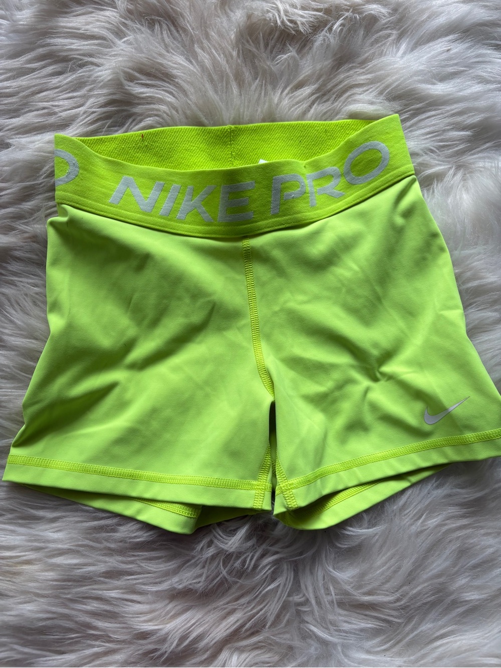 Nike Pro Women's Neon Yellow Bike Shorts